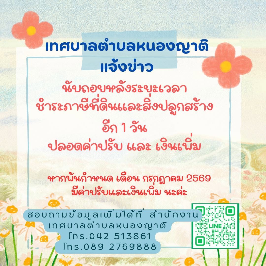 นับถอยหลังระยะเวลา ชำระภาษีที่ดินและสิ่งปลูกสร้างอีก 1 วัน